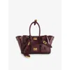 Balenciaga Womens Bel Air Carry All Mini Leather Top-handle Bag Dark Burgundy