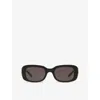 Balenciaga Womens Black 6e000317 Bb0310sk Square-frame Acetate Sunglasses In Black