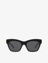 Balenciaga Womens Black Bb0132s Cat-eye Frame Acetate Sunglasses In Black