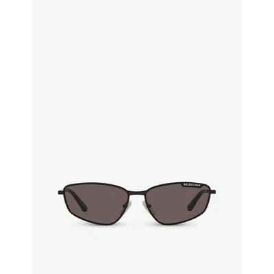 Balenciaga Womens Black Bb0277s Irregular-frame Metal Sunglasses