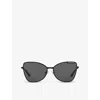 Balenciaga Womens Black Bb0278s Butterfly-frame Metal Sunglasses In Black