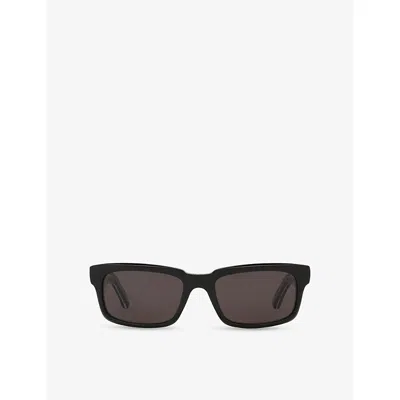 Balenciaga Womens Bb0345s Rectangular-frame Acetate Sunglasses Black
