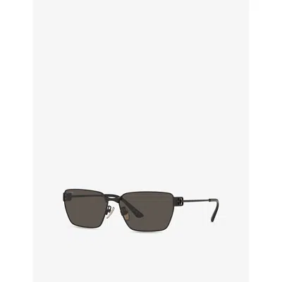 Balenciaga Womens Black Bb0374sk Rectangle-frame Metal Sunglasses