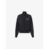 Balenciaga Womens Black Logo-embroidered Cotton-blend Track Jacket In Black