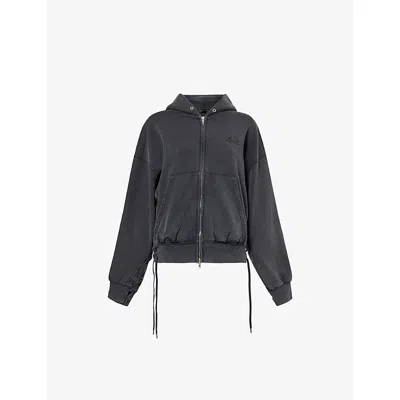 Balenciaga Womens Black Loop Sports Icon Lace-up Cotton Hoody