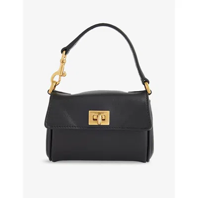 Balenciaga Womens Rodeo Micro Leather Top-handle Bag Black