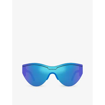 Balenciaga Womens Blue 6e000185 Bb0004s Round-frame Acetate Sunglasses
