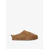 Balenciaga Camel Suede Alaska Ankle Slippers In Brown