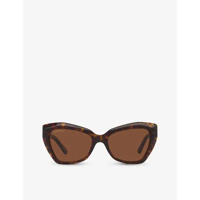 Balenciaga Womens Brown Bb0271s Cat-eye Tortoiseshell Acetate Sunglasses