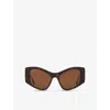 Balenciaga Womens  Bb0287s Cat-eye Tortoiseshell Acetate Sunglasses