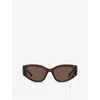Balenciaga Womens Bb0324sk Cat Eye-frame Acetate Sunglasses Brown In Brown