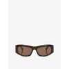 Balenciaga Womens Brown Bb0395s Cat-eye Frame Acetate Sunglasses In Brown