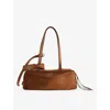 Balenciaga Carrie Small Suede Rectangular Shoulder Bag In Brown