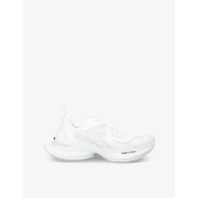 BALENCIAGA WOMENS BALENCIAGA CIRCUIT MESH AND FAUX-LEATHER LOW-TOP TRAINERS