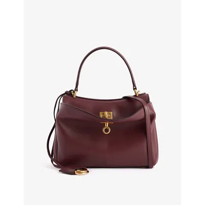 Balenciaga Womens Dark Burgundy Rodeo Leather Top-handle Bag