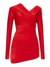 Balenciaga Draped Mini Dress In Red