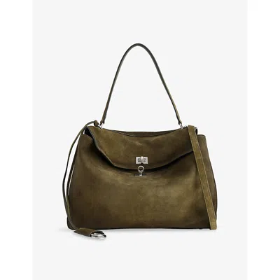Balenciaga Womens Khaki Rodeo Medium Suede Top-handle Bag In Brown