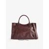 Balenciaga Womens Dark Burgundy Le City Medium Leather Top-handle Bag In Burgundy