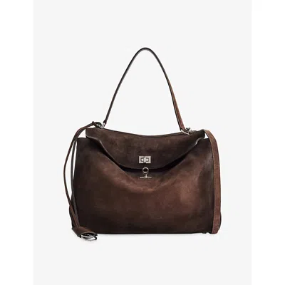 Balenciaga Womens Light Espresso Rodeo Medium Suede Top-handle Bag In Brown
