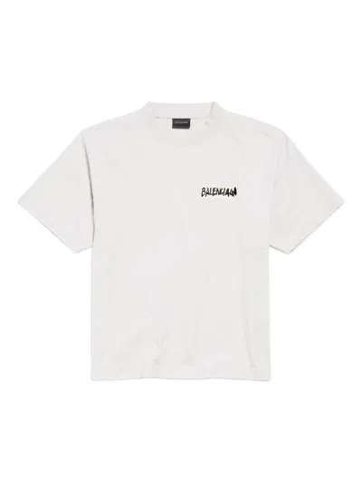 Balenciaga Masking Tape Cotton T-shirt In White