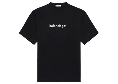Pre-owned Balenciaga Womens New Copyright Large Fit T-shirt In Black