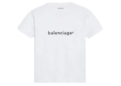 Pre-owned Balenciaga Womens New Copyright Small Fit T-shirt In White