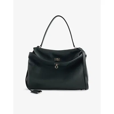Balenciaga Womens Rodeo Medium Leather Top-handle Bag Pine Green