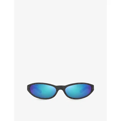 Balenciaga Womens Purple Bb0007s Oval-frame Acetate Sunglasses