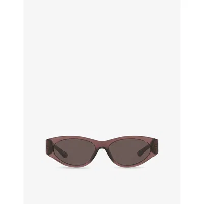 Balenciaga Womens Purple Bb0367s Oval-frame Acetate Sunglasses