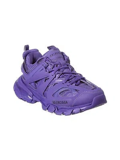 Pre-owned Balenciaga Womens Purple Comfort Logo Track Round Toe Athletic Sneakers 8