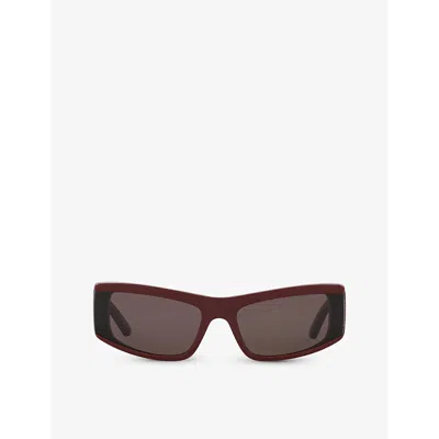 Balenciaga Womens Red 6e000315 Bb0301s Cat-eye Frame Acetate Sunglasses