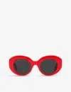 Balenciaga Womens Red Bb0235s Round-frame Acetate Sunglasses In Red