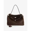Balenciaga Womens Brown Rodeo Medium Croc Suede Top-handle Bag In Brown