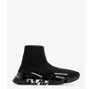 Balenciaga Womens Speed 2.0 Full Clear Sole Recycled Knit Sneaker In Black