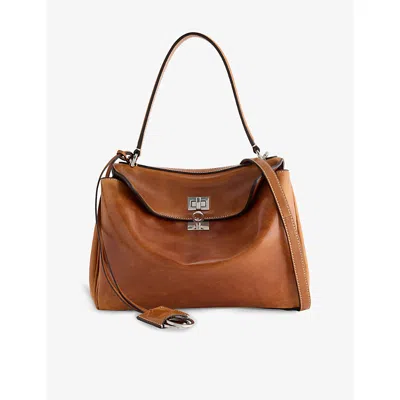Balenciaga Womens Rodeo Small Leather Top-handle Bag Tan Cowboy