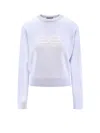 Balenciaga Women Wool And Cotton Blend Sweater In Blue