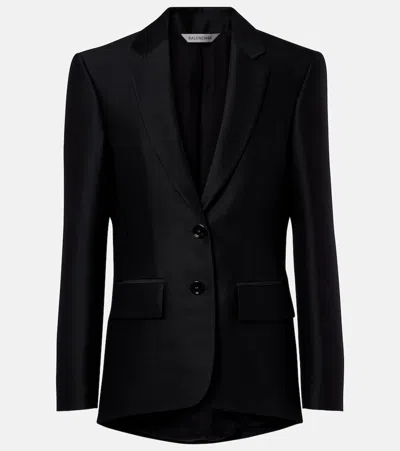Balenciaga Wool And Silk Blazer In Black