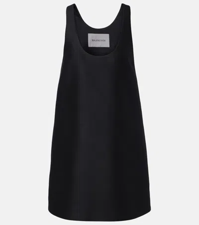 Balenciaga Wool And Silk Minidress In Black