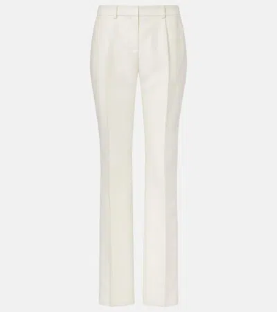 Balenciaga Tailored Slim Pants Belt Loops Pockets In White
