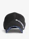 Balenciaga Tilted Typo Cap In Cotton Drill Accessories In Black