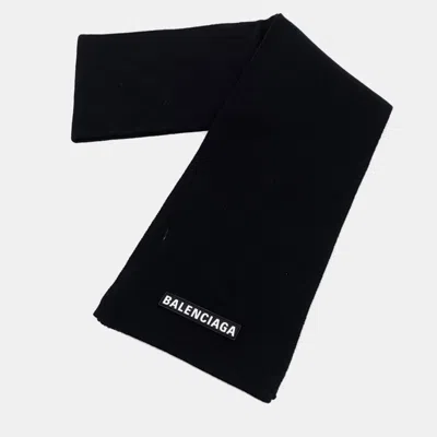 Pre-owned Balenciaga Wool Black Scarf