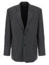 Balenciaga Wool Blazer With Notch Lapel And Pockets In Gray