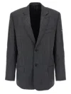 Balenciaga Wool Blazer With Notch Lapel And Pockets In Gray