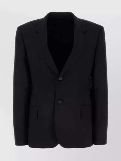 Balenciaga Wool Blazer With Button Cuffs And Flap Pockets In Gray