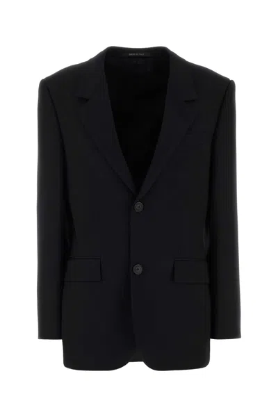 Balenciaga Wool Blazer With Cupro Lining In Black