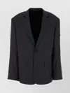 Balenciaga Wool Blazer With Embroidery And Pockets In Black