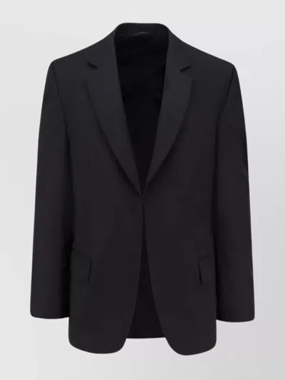 BALENCIAGA WOOL BLAZER WITH PEAK LAPEL AND FLAP POCKETS