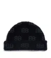 Balenciaga Bb Wool-blend Beanie In Black