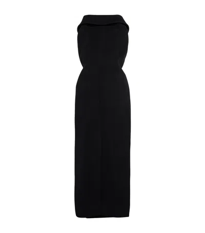 Balenciaga Wool-blend Bustier Maxi Dress In Black