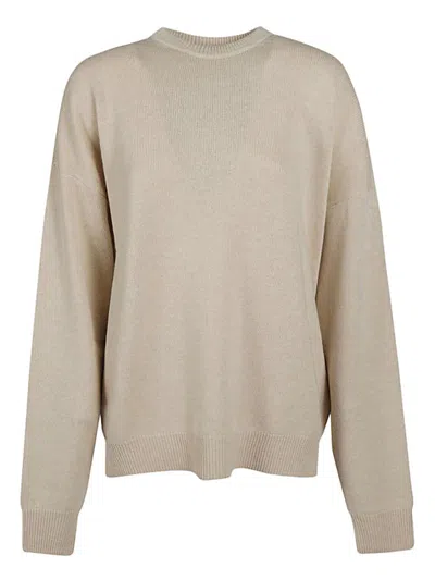 Balenciaga Wool Blend Crewneck Sweater In Metallic